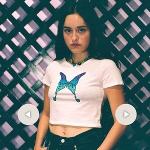 Anna Sui Butterfly Baby Tee Short Sleeve size Small